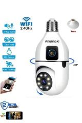 Çift Lens IP Ampul Kamera Hareketli Gece Görüş Ses Kayıtlı Wİ-Fİ Güvenlik Kamerası