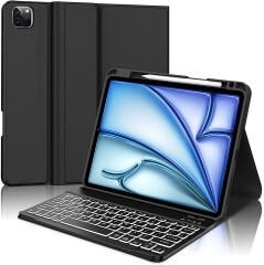 iPad Air 13 İnç klavyelı Kılıf a2898 Koruyucu Kılıf Aydınlatmalı Bluetooth Klavyeli Kılıf