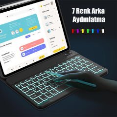 iPad Air 13 İnç klavyelı Kılıf a2898 Koruyucu Kılıf Aydınlatmalı Bluetooth Klavyeli Kılıf