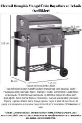 FLEXTAIL Memphis Fırınlı Mangal Kömürlü Mangal & Fırınlı Barbekü Paslanmaz Çelik Katlanır Ayaklı