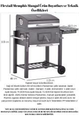 FLEXTAIL Memphis Fırınlı Mangal Kömürlü Mangal & Fırınlı Barbekü Paslanmaz Çelik Katlanır Ayaklı