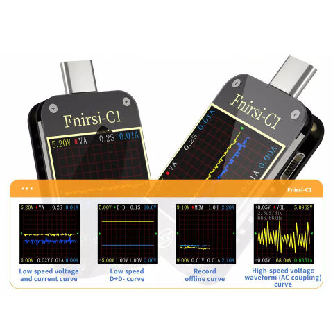 Anunnaki Fnirsi C1 PD Ampermetre Akım ve Voltmetre USB Test Cihazı