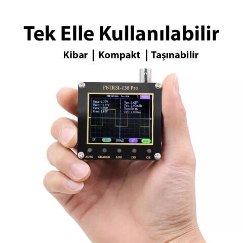 Fnirsi 2.4 Inç 138PRO El Tipi Taşınabilir Osiloskop