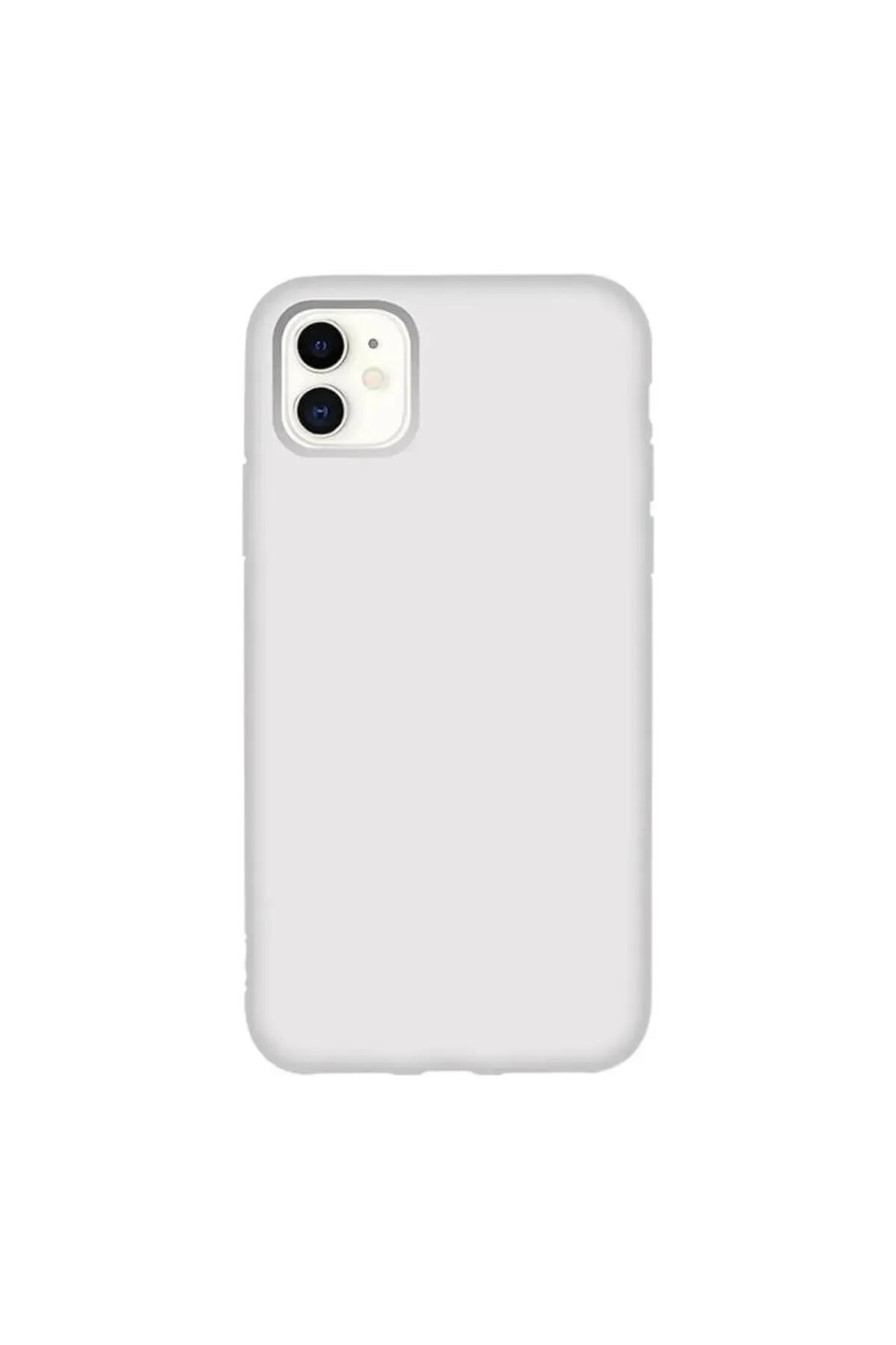 Iphone 11 Uyumlu Altı Kapalı Lansman Silikon Kılıf Kapak BEYAZ