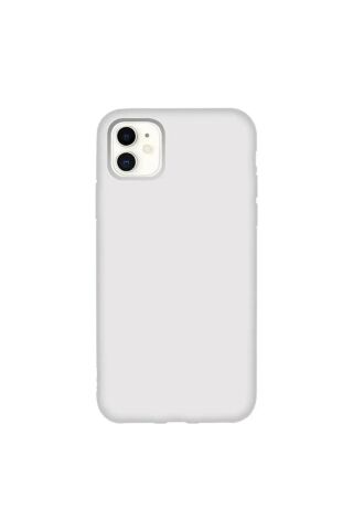Iphone 11 Uyumlu Altı Kapalı Lansman Silikon Kılıf Kapak BEYAZ