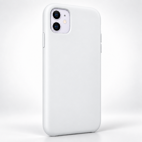 Iphone 11 Uyumlu Altı Kapalı Lansman Silikon Kılıf Kapak BEYAZ