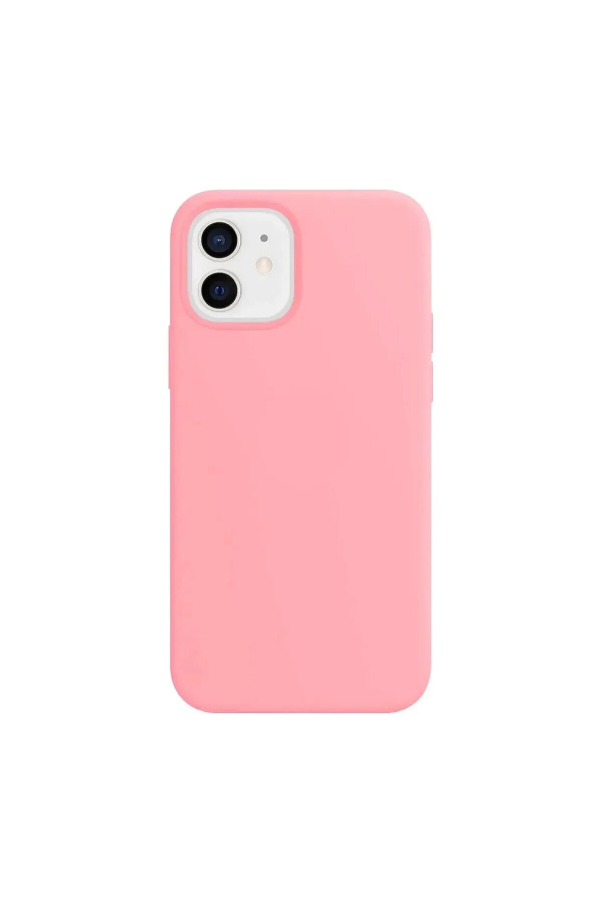 Iphone 11 Uyumlu Altı Kapalı Lansman Silikon Kılıf Kapak Pembe