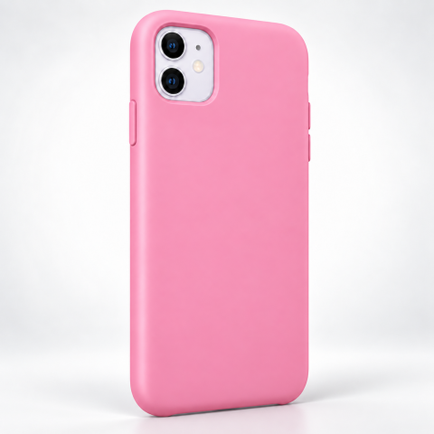 Iphone 11 Uyumlu Altı Kapalı Lansman Silikon Kılıf Kapak Pembe