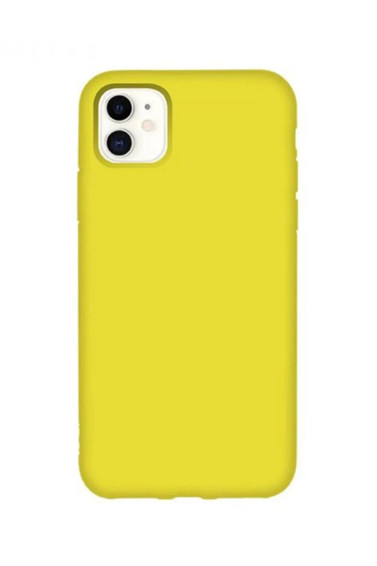 Iphone 11 Uyumlu Altı Kapalı Lansman Silikon Kılıf Kapak Sarı