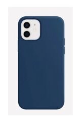 Iphone 11 Uyumlu Altı Kapalı Lansman Silikon Kılıf Kapak Lacivert