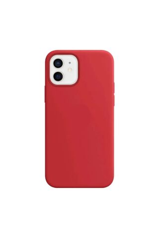 Iphone 11 Uyumlu Altı Kapalı Lansman Silikon Kılıf Kapak Kırmızı