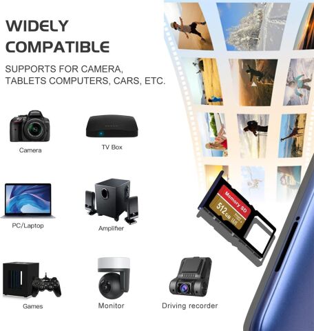 512GB Microsd Kart Hafıza Kartı Telefon IP Kamera Pc Uyumlu