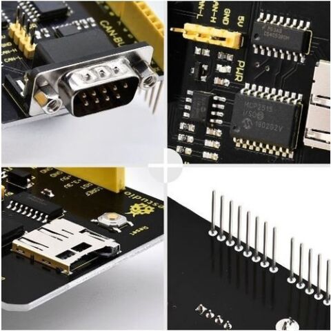 Keyestudio Can-Bus Shield MCP2551 Çip Sd Soket Ile - Uno R3 Için