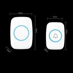 Kablosuz Uzaktan Kumandalı Tekli Buton LED Kapı Zili Melodili