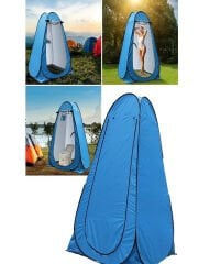 Çantalı Giyinme Çadırı Kamp Portatif Duş Giyinme Wc Fotoğrafcı Prova Çadırı 190cm Çantalı Çadır Mavi