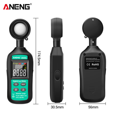Gn201 Lux Metre Lüx Metre Aneng Dijital Işık Ölçer 200K Fotometre Uv Metre Radyometre