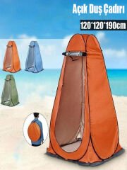Kamp Plaj Duş Wc Sahil Otomatik Giyinme Çadırı 120x120×190 Portatif Çadır Giyinme Çadırı Turuncu