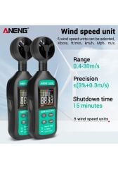Gn301 Dijital Anemometre Termometre Aneng Sıcaklık Arkadan Aydınlatmalı El Rüzgar Hızı Ölçer Anemometer