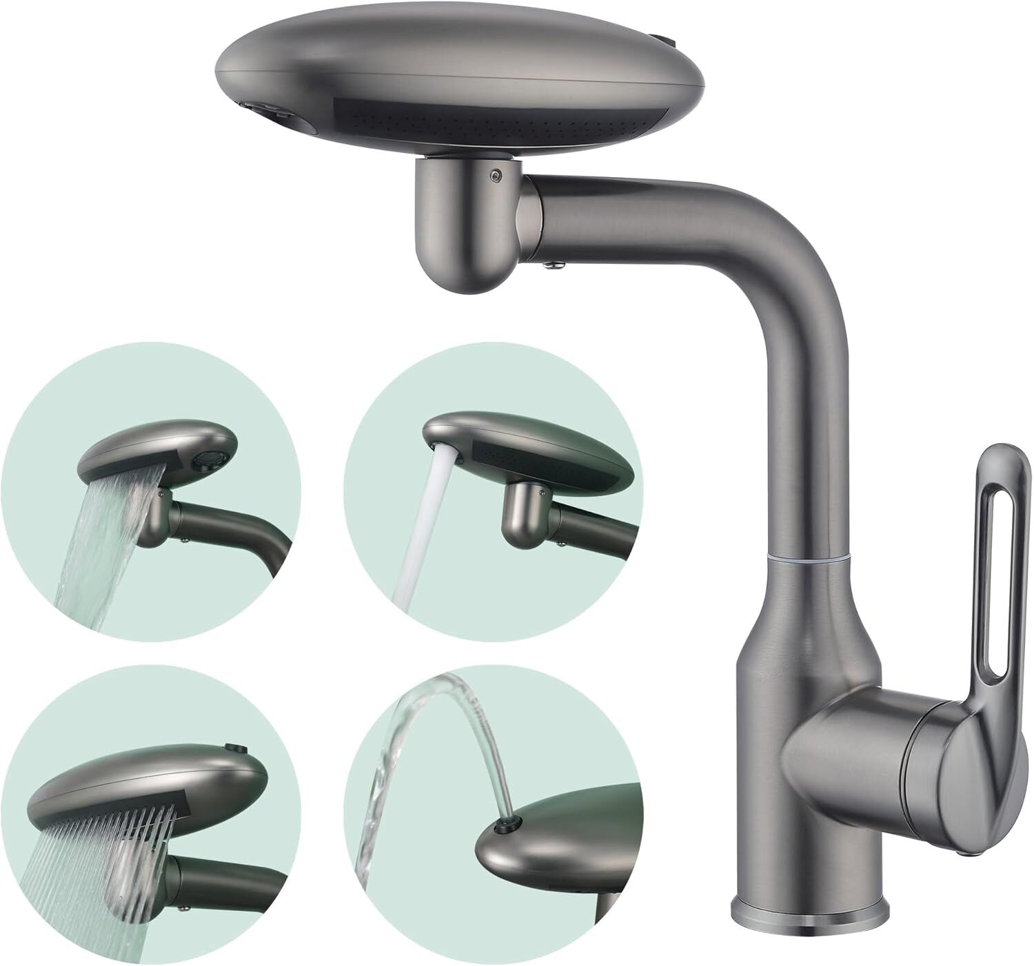 Fonksiyonel Banyo Lavabo Bataryası - Saç Yıkama-Abdest-Hijyen Tasarımı Lavabo Musluğu ABS Plastik