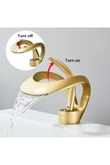 Lüks Gold Altın Şelale Lavabo Bataryası