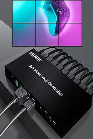 3X3 HDMI VIDEO WALL CONTROLLER DUVAR PANEL VIDEO 9 EKRAN GENİŞLETİCİ KONTROL CİHAZI