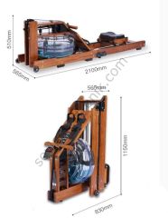 Kondisyon Küreği Su Hazneli Katlanır Spor Egzersiz Ahşap Natürel Kondisyon Kürek Water Rower