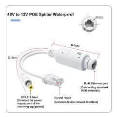 48V TO 12V PASİF RJ45 POE SEPERATÖR SPLITTER DIŞ MEKAN SU GEÇİRMEZ IP KAMERA ENJEKTÖR SEPERATÖR