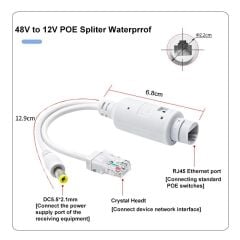 48V TO 12V PASİF RJ45 POE SEPERATÖR SPLITTER DIŞ MEKAN SU GEÇİRMEZ IP KAMERA ENJEKTÖR SEPERATÖR