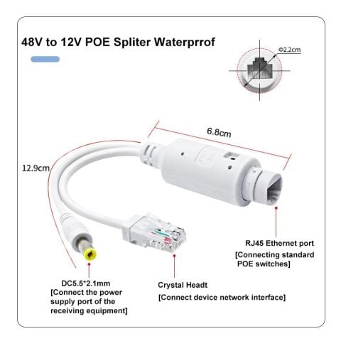 POE To 12V 2A Aktif Poe Güç Kaynağı Dağıtıcı Wifi Kamera Adaptörsüz Data ve Güç Splitter Modülü