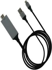 HDMI Apple Android Type-C Giriş Uyumlu 4K 60Hz HDTV Görüntü Aktarım Kablosu Projektör Dönüştürücü