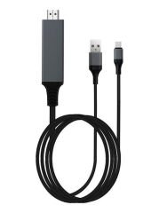 HDMI Apple Android Type-C Giriş Uyumlu 4K 60Hz HDTV Görüntü Aktarım Kablosu Projektör Dönüştürücü