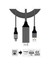 HDMI Apple Android Type-C Giriş Uyumlu 4K 60Hz HDTV Görüntü Aktarım Kablosu Projektör Dönüştürücü
