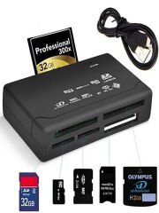 Kart Okuyucu SD-MMC-MİcroSD-M2-XD-CF Kart Okuma USB 2.0 Taşınabilir Kart Okuyucu