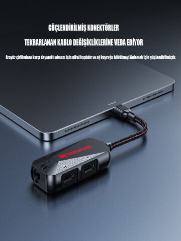 GS1 3 İn 1 Usb-c Type-c Oyun Ses 60W Hızlı Şarj Adaptörü Oyun ve Ses 60w Hızlı Şarj Adaptörü