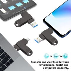 Usb + Type-C Çıkışlı Flash Bellek 64gb Iphone Samsung IOS Android Windows Pc Flash Bellek