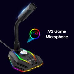 Bilgisayar USB Mikrofon RGB Tabanlı HD Ses Kartı Gürülü Azaltma Hoparlörü
