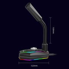 Bilgisayar USB Mikrofon RGB Tabanlı HD Ses Kartı Gürülü Azaltma Hoparlörü