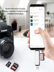 Type-C Usb Micro Sd Kart Okuyucu Çevirici Dönüştürücü Adaptör PC, Dizüstü, Tablet, Telefon Uyumlu