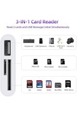 Usb Type C To SD Micro SD TF Kart Okuyucu ve USB Çevirici 3 in 1 Dönüştürücü Adaptör 5232