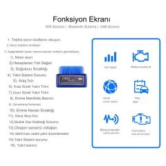 V2.1 OBDII OBD2 Mini Bluetooth Android Oto Arıza Tespit Cihazı Motor Devri Yakıt Sistemi