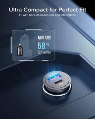 60W Araç Hızlı Şarj Cihazı QC 3.0 5A PD USB + Type C Araç Şarj Aleti