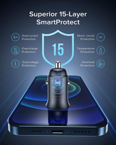 60W Araç Hızlı Şarj Cihazı QC 3.0 5A PD USB + Type C Araç Şarj Aleti