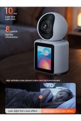 Ekranlı Görüntülü Görüşme Sağlayan Akıllı Kamera Ev-İşyeri-Ofis-Bebek-Yaşlı Hasta Kamerası 1080P