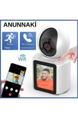 Ekranlı Görüntülü Görüşme Sağlayan Akıllı Kamera Ev-İşyeri-Ofis-Bebek-Yaşlı Hasta Kamerası 1080P