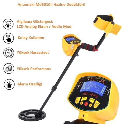 MD-3010ii Profesyonel Altın Metal Hazine Dedektörü 3Metre MD3010 II