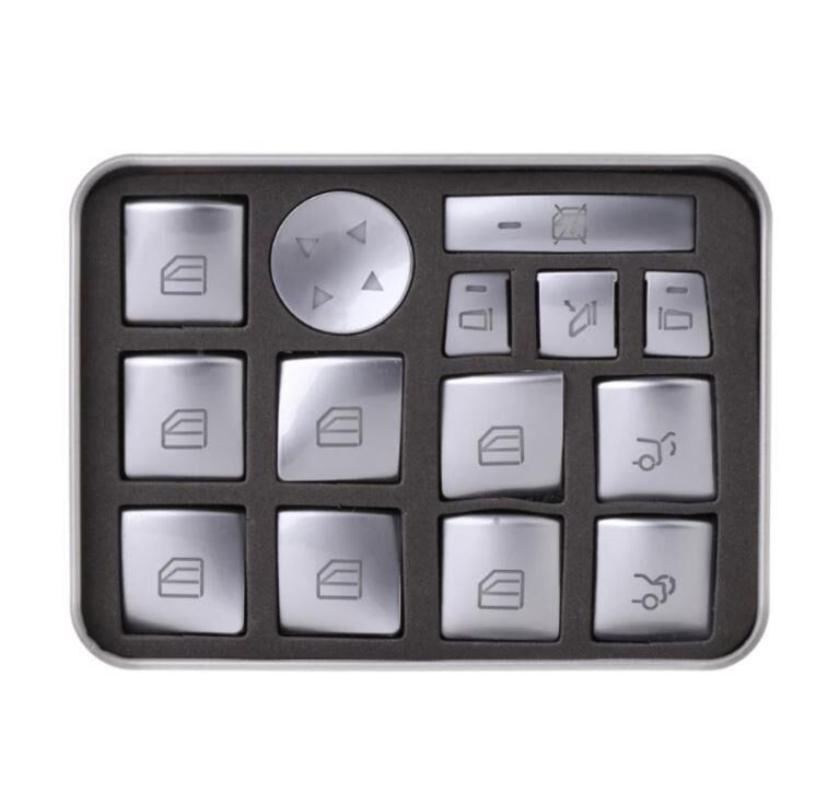 ARAÇ OTOMATİK PENCERE KONTROL TUŞ TAKIMI STİCKER MERDECES DÜĞME SETİ SİLVER GLA CLA GLK GL ML GLE