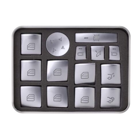 ARAÇ OTOMATİK PENCERE KONTROL TUŞ TAKIMI STİCKER MERDECES DÜĞME SETİ SİLVER GLA CLA GLK GL ML GLE
