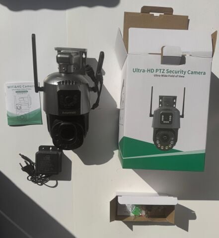 4K WiFi Güvenlik Kamerası – 36x Optik Zoom, Çift Lens, Gece Görüşlü, Alarmlı, Motorize Odaklama