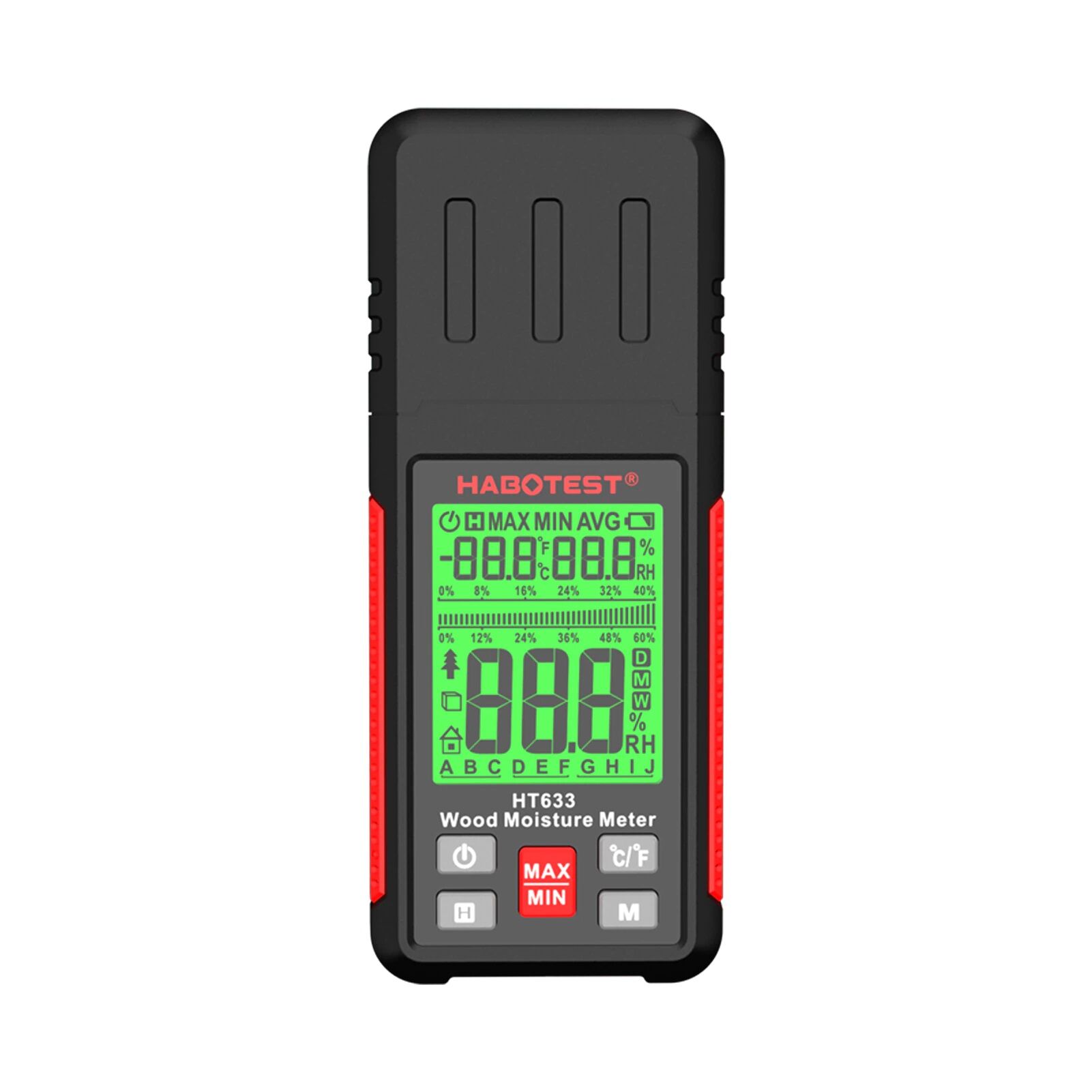 Habotest Dijital Odun Nem Ölçer Pin Tipi Ahşap ve Ortam Sıcaklığı Ölçme Aleti