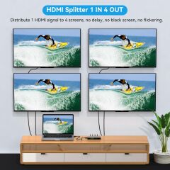Anunnaki 4 Port HDMI Splitter | 4K UHD Full HD 1080p Monitör Çoklayıcı Adaptör